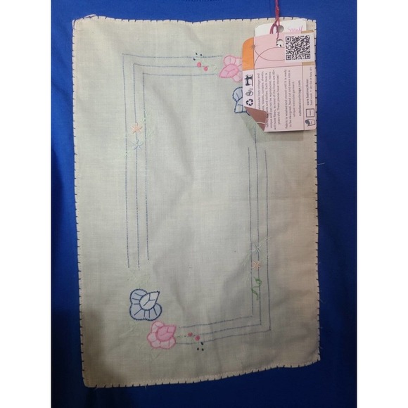 NWT Cult Classics Blue Patchwork Ruffle Sleeve Casual Top Womans Size Small - Picture 4 of 6